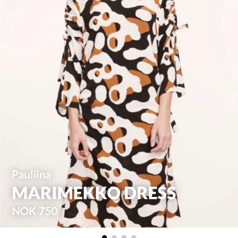 Marimekko Women's Paulina dress size 38- Black, White, Brown Abstract Design - Picture 8 of 8